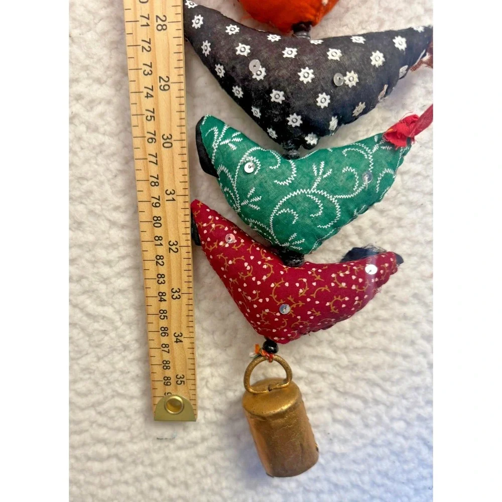 Indian Floral Cotton Stuffed Birds Chicken Beads Bell‎ Prosperity Hens Barn